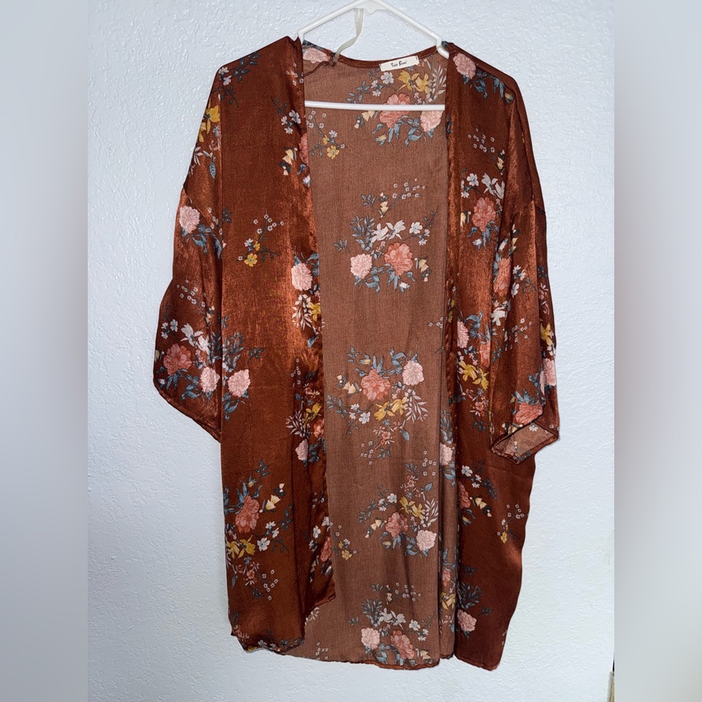 Floral burnt orange cardigan